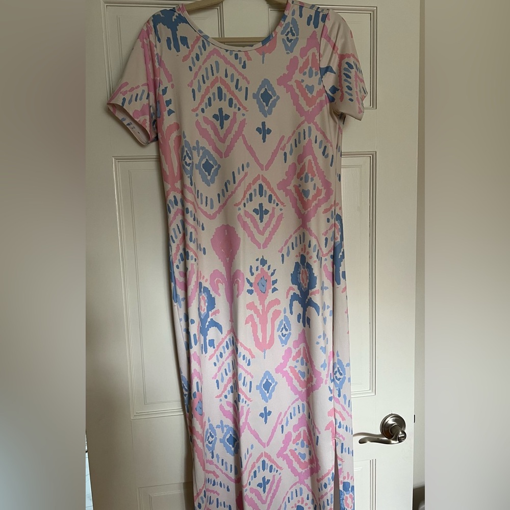 Dudley Stephens Pink and Blue Patterned Dress